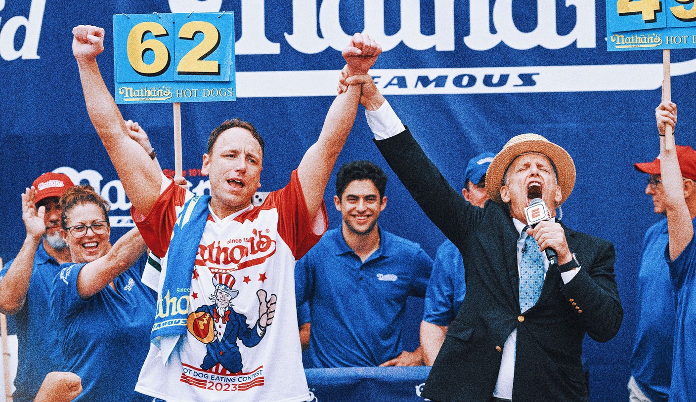 Joey Chestnut wins Nathan’s Fourth of July hot dog contest