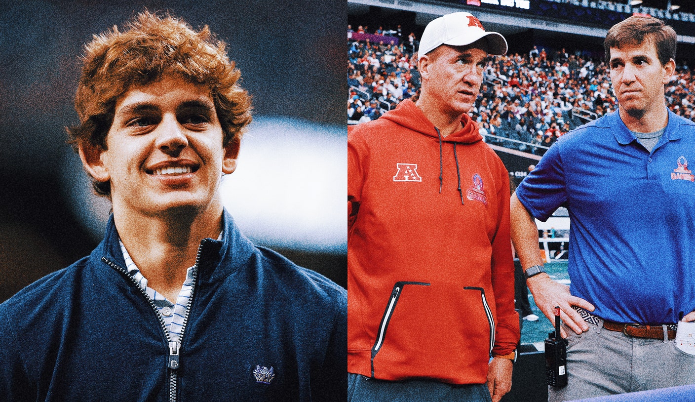 Eli Manning cries ‘bad angle’ at shirtless Arch, Peyton comparison