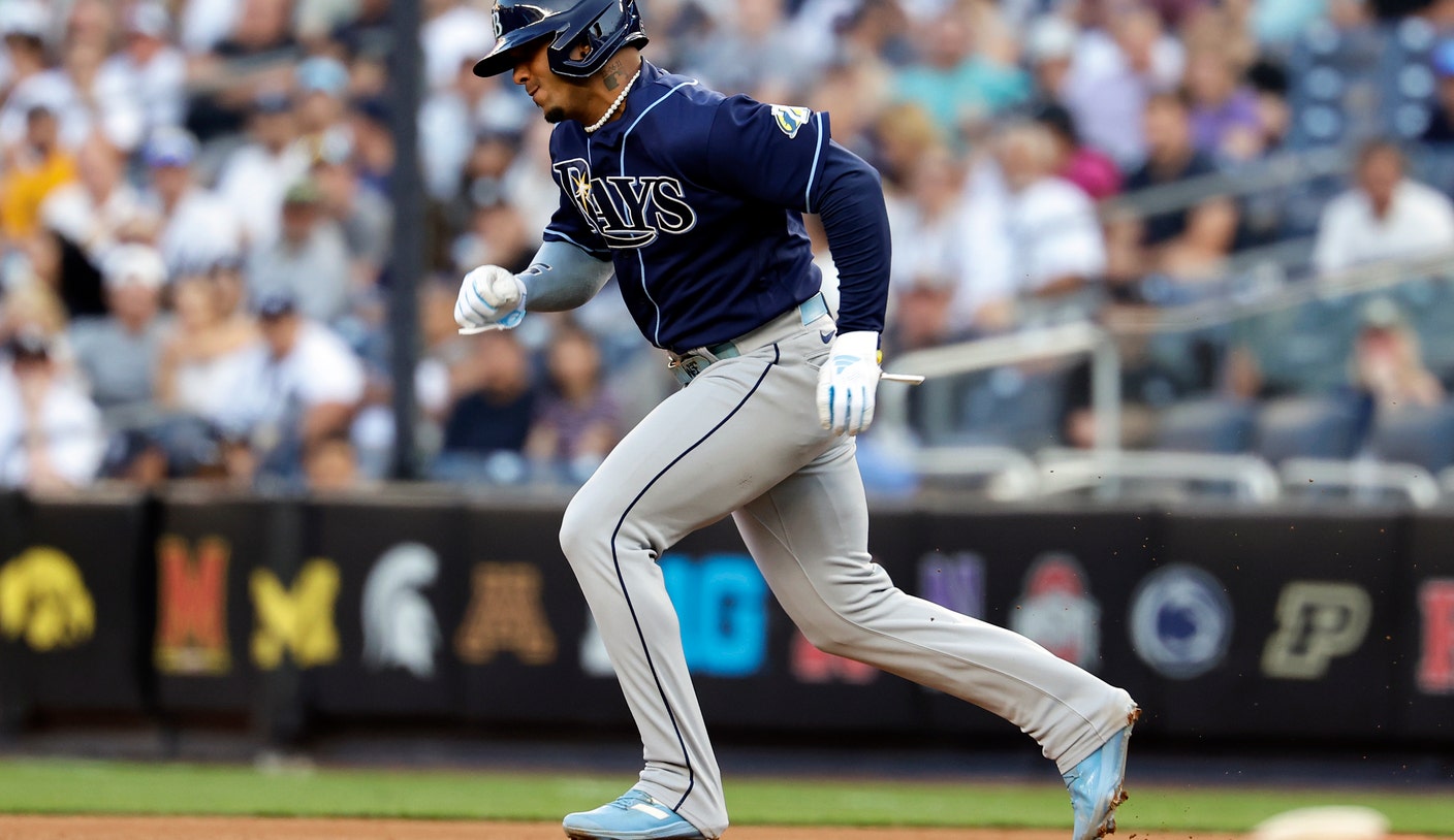Wander Franco of the Tampa Bay Rays hits a single against the Chicago  News Photo - Getty Images
