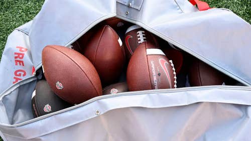 Beryl TV a-bag-of-nike-footballs-on-the-sidelines-before-the-game-between-the-maryland-terrapins-and Alabama vs. Middle Tennessee Prediction, Odds, Picks Sports 