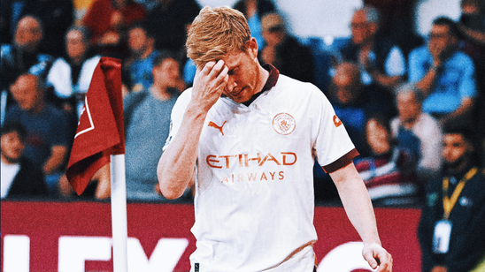 Man City's De Bruyne out for '3 or 4 months' with hamstring injury