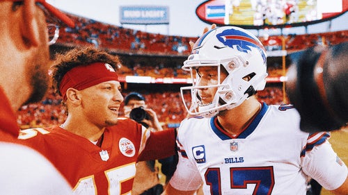 NFL Trending Image: Josh Allen celebrates Wyoming's upset win over Patrick Mahomes' Texas Tech