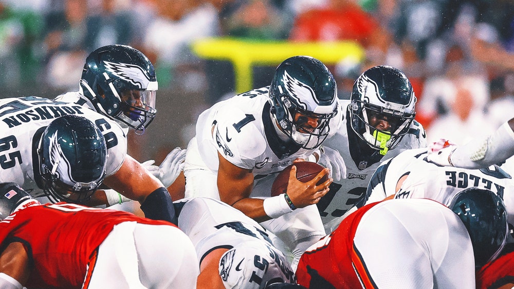 NFL_ Philadelphia''Eagles''Football Jalen Hurts Jason Kelce A.J.