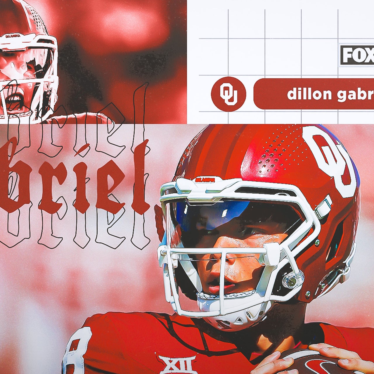 OU football speed drawing of Sooners quarterback Dillon Gabriel