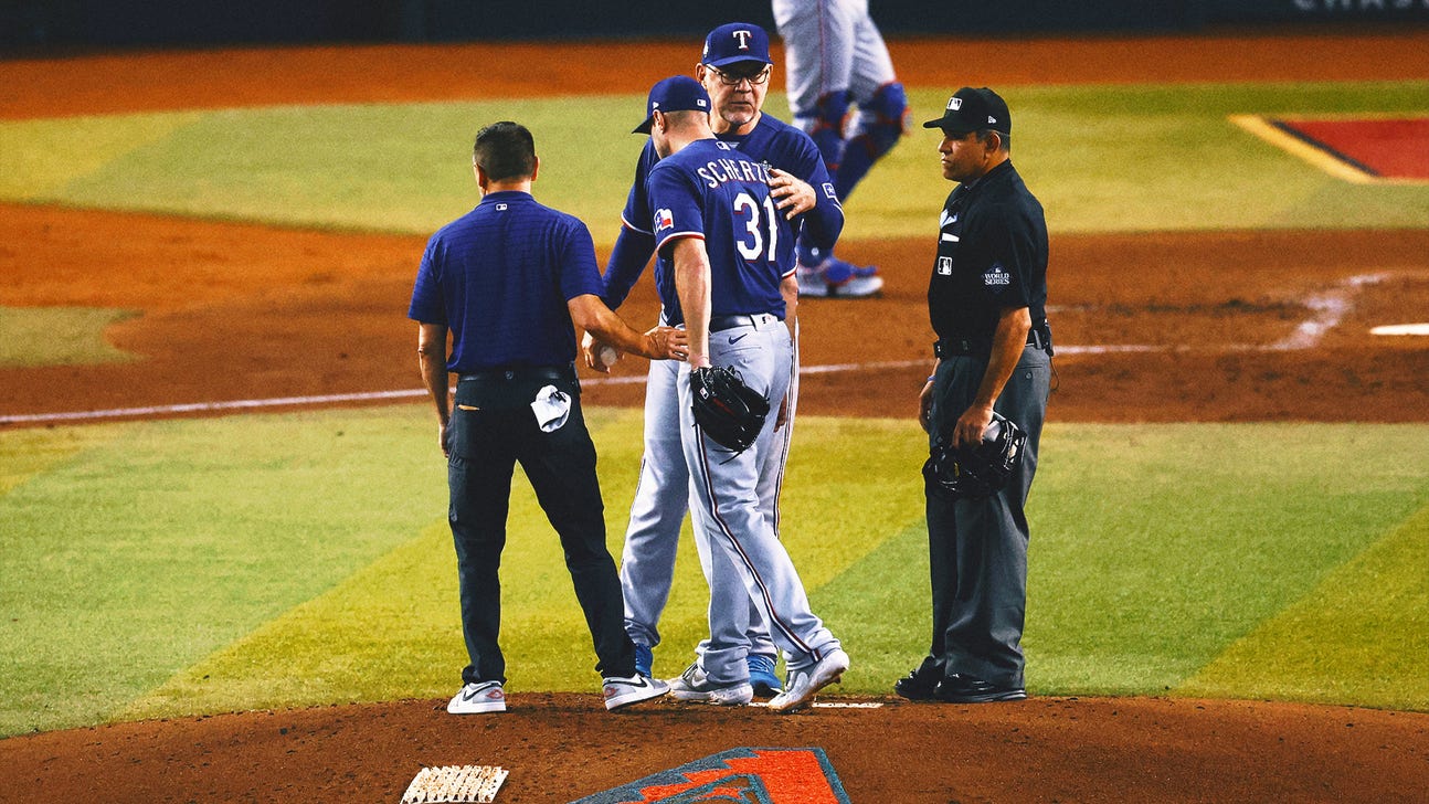 Rangers' Max Scherzer leaves World Series Game 3 with back tightness
