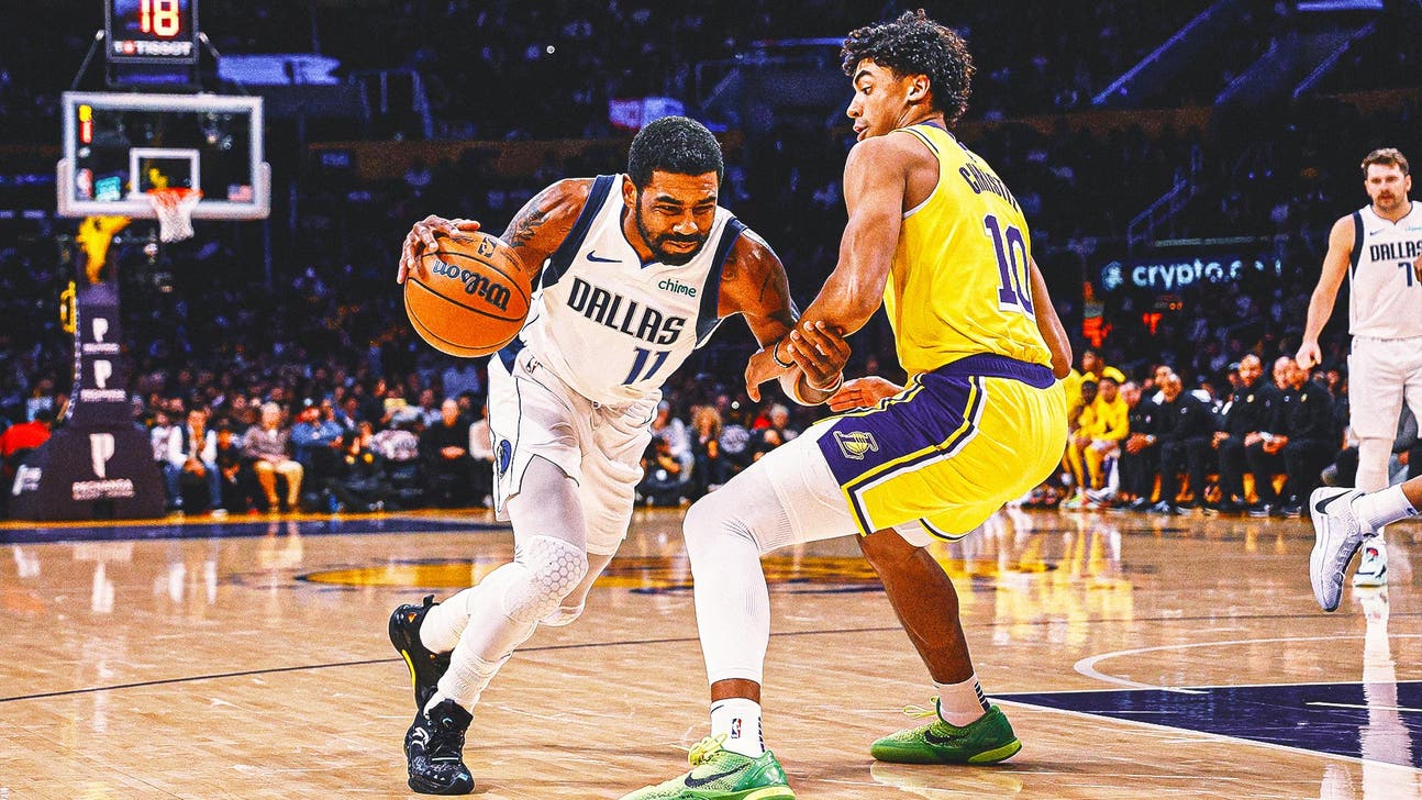 Dallas blows a 20-point lead in the 4th, but Kyrie Irving's 3-pointer pushes Mavs past Lakers 104-101