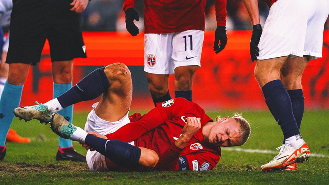 Man City's Erling Haaland appears to aggravate ankle injury playing for Norway