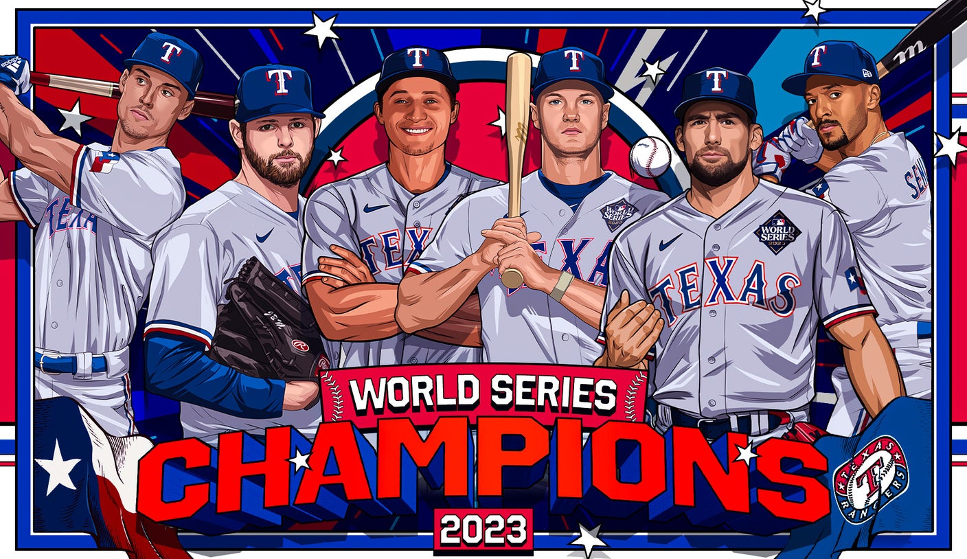 World Series Champions Logo for 2023 Texas Rangers by Michel