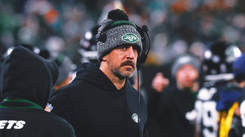 AARON RODGERS Trending Image: Aaron Rodgers serves as New York Jets ticket salesman