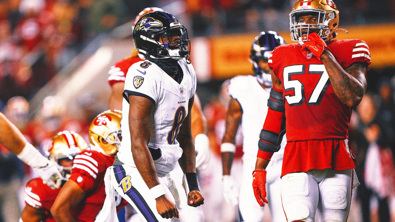 Lamar Jackson leads the Ravens past the 49ers 33-19 in a showdown of the top 2 teams