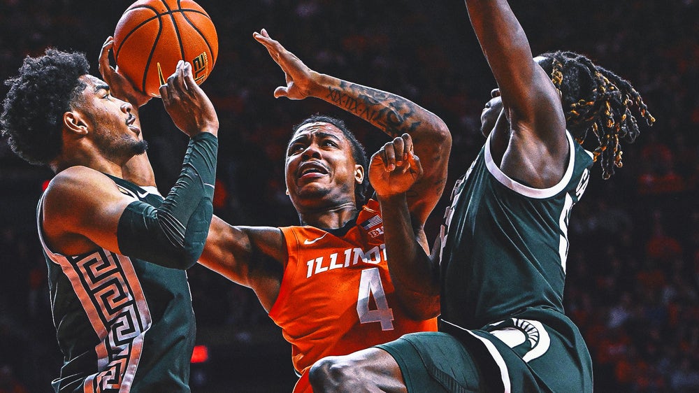 Marcus Domask helps No. 10 Illinois edge Michigan State, 71-68
