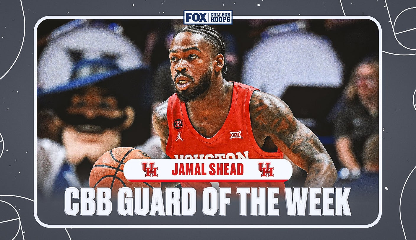 Jamal Shead Leading The Houston Cougars To Victory In The Big 12 BVM   2024 01 22 National Guard Of The Week Jamal Shead 16x9 1 