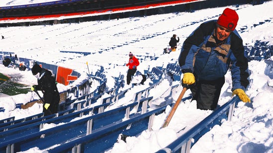 Bills fans race clock to clear snow at Highmark Stadium ahead of playoff game