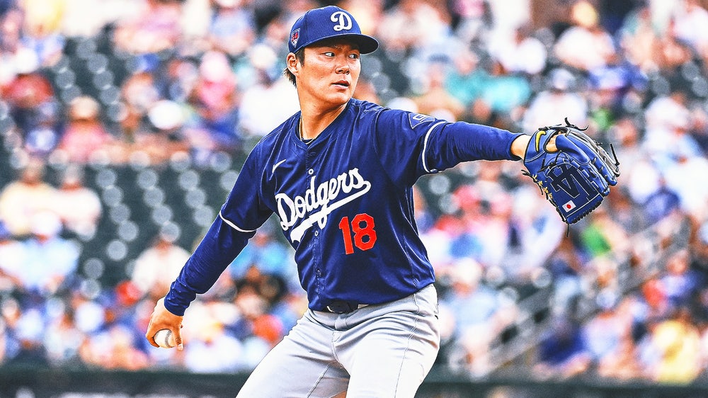 Yoshinobu Yamamoto throws two scoreless innings in first Dodgers outing