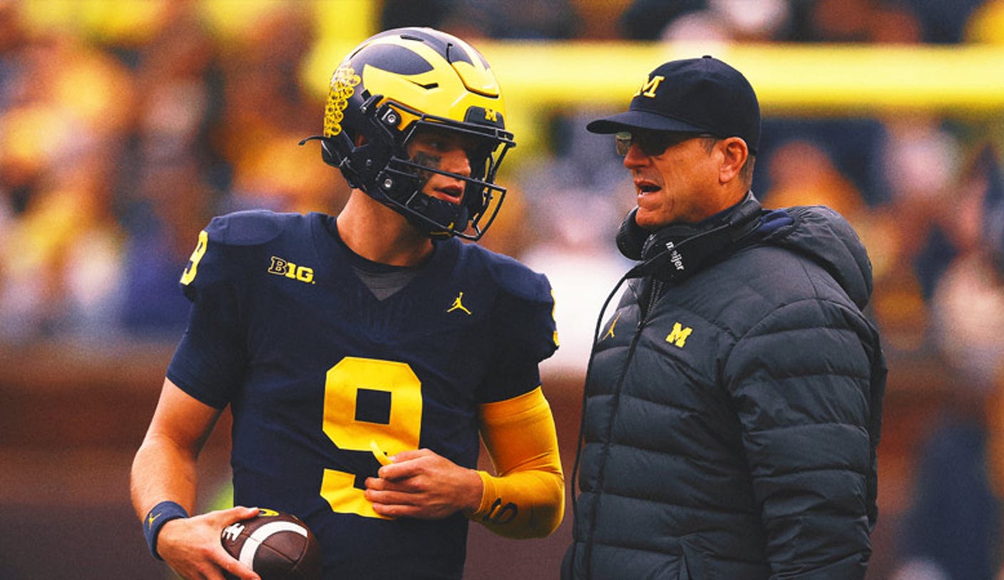 Jim Harbaugh predicts Michigan’s J.J. McCarthy will be first QB taken in draft