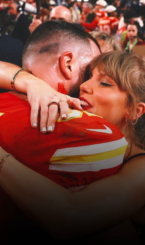 How is Travis Kelce coping with the Chiefs' Super Bowl loss? By listening to Taylor Swift