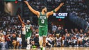 Jayson Tatum's 33 points help Celtics down Cavaliers 109-102 to take
3-1 lead in semis