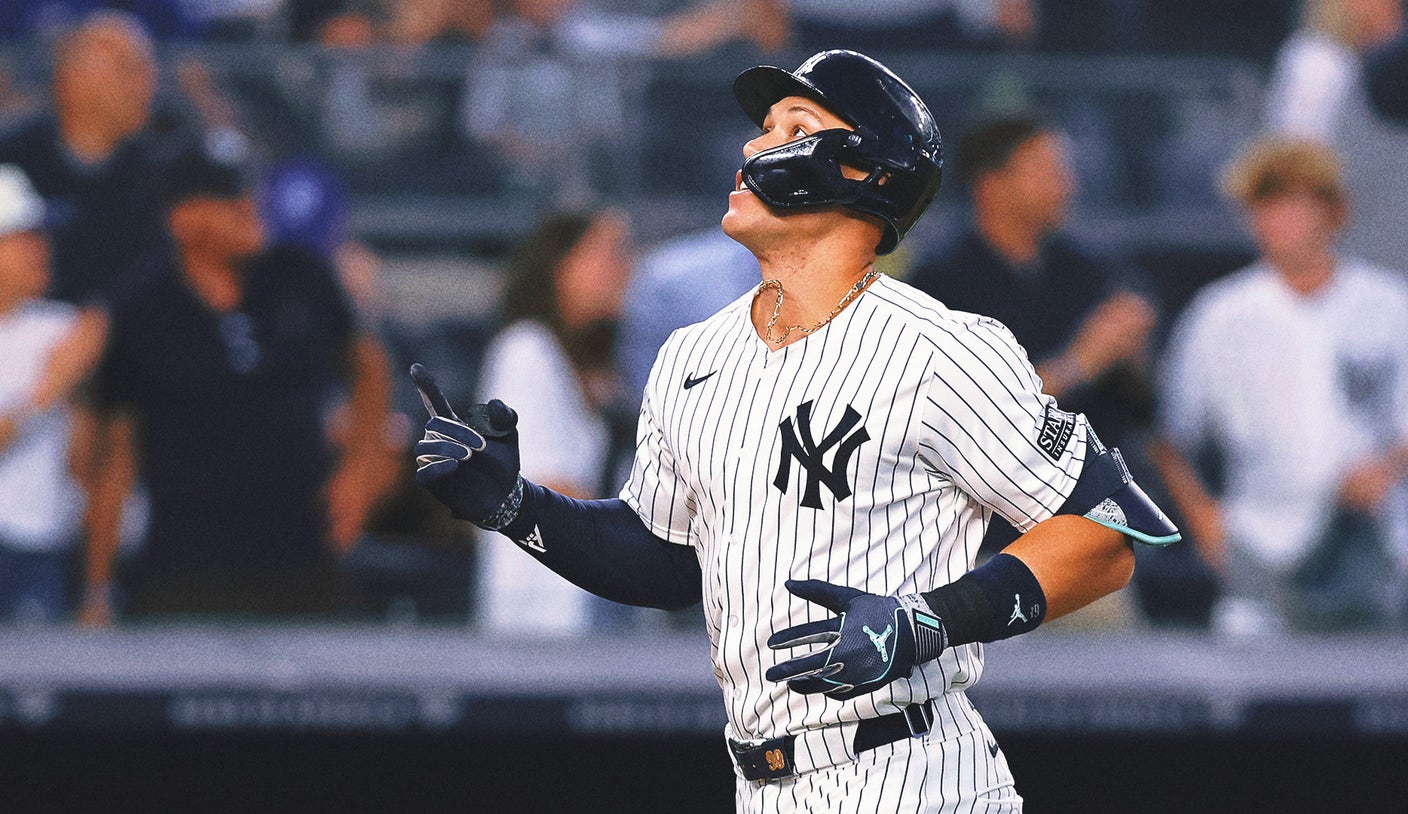 Aaron Judge Hit in the Head by Anthony Volpe Throw During Yankees-Mets Game