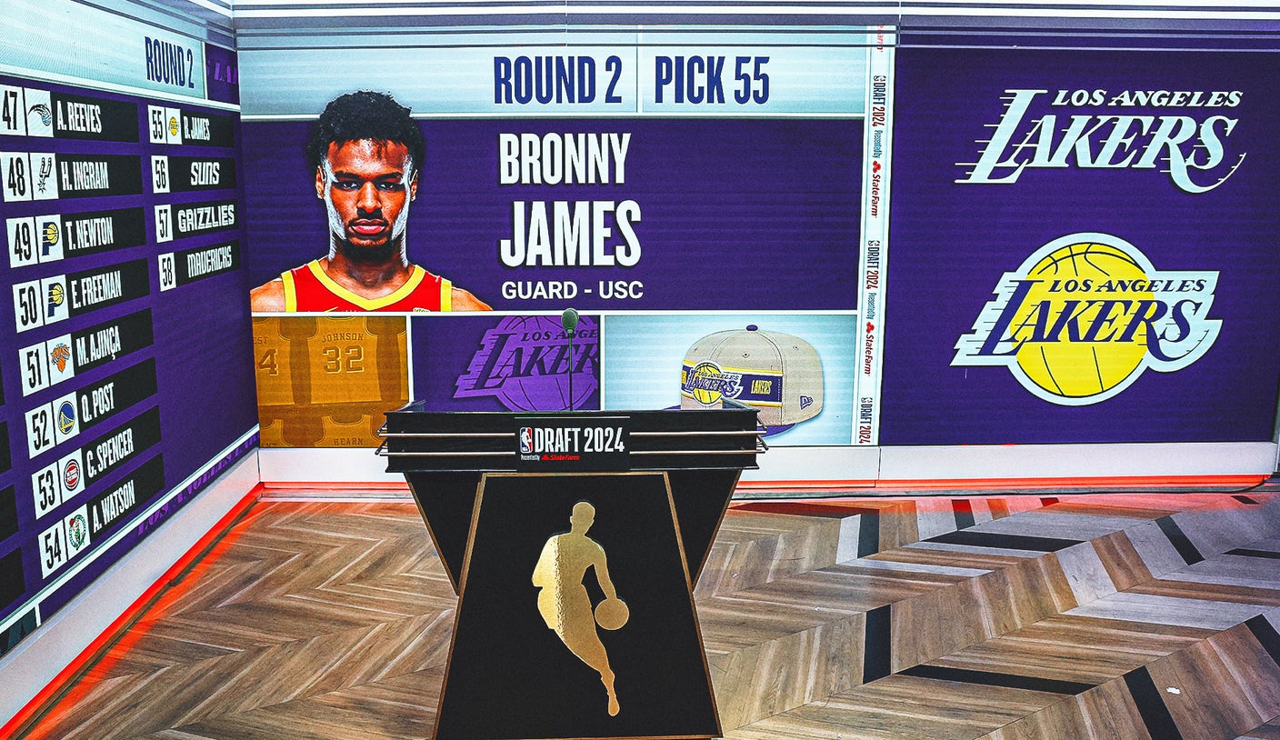 Sports world responds to Bronny James’ memorable NBA Draft moment.