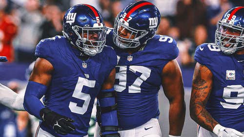 NEW YORK GIANTS Trending Image: Front-loaded: Giants happily putting heavy pressure on their four-man D-line