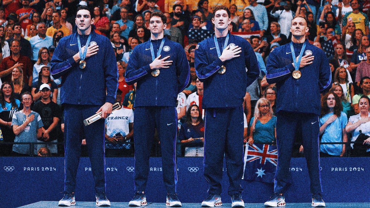 Team USA's Caeleb Dressel wins 8th gold as anchor for 4x100-meter freestyle team