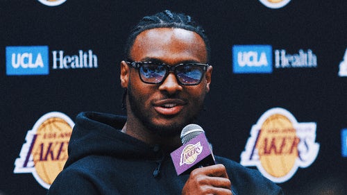 LOS ANGELES LAKERS Trending Image: The pressure is on for Bronny James after being introduced by the Lakers