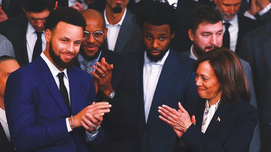 Vice President Kamala Harris stops by US Olympic men's basketball practice