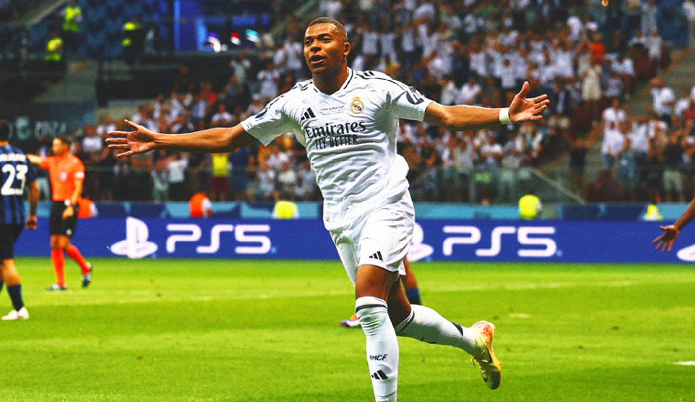 Kylian Mbappé scores in his debut for Actual Madrid in UEFA Tremendous Cup Kylian Mbappé scores in his debut for Actual Madrid in UEFA Tremendous Cup