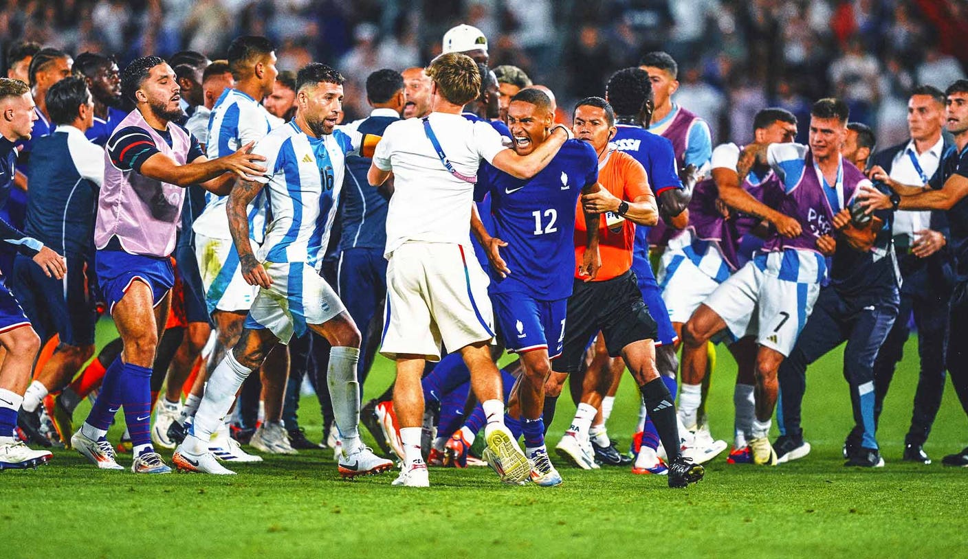 Fight breaks out after France beats Argentina to reach men’s soccer semis at Olympics