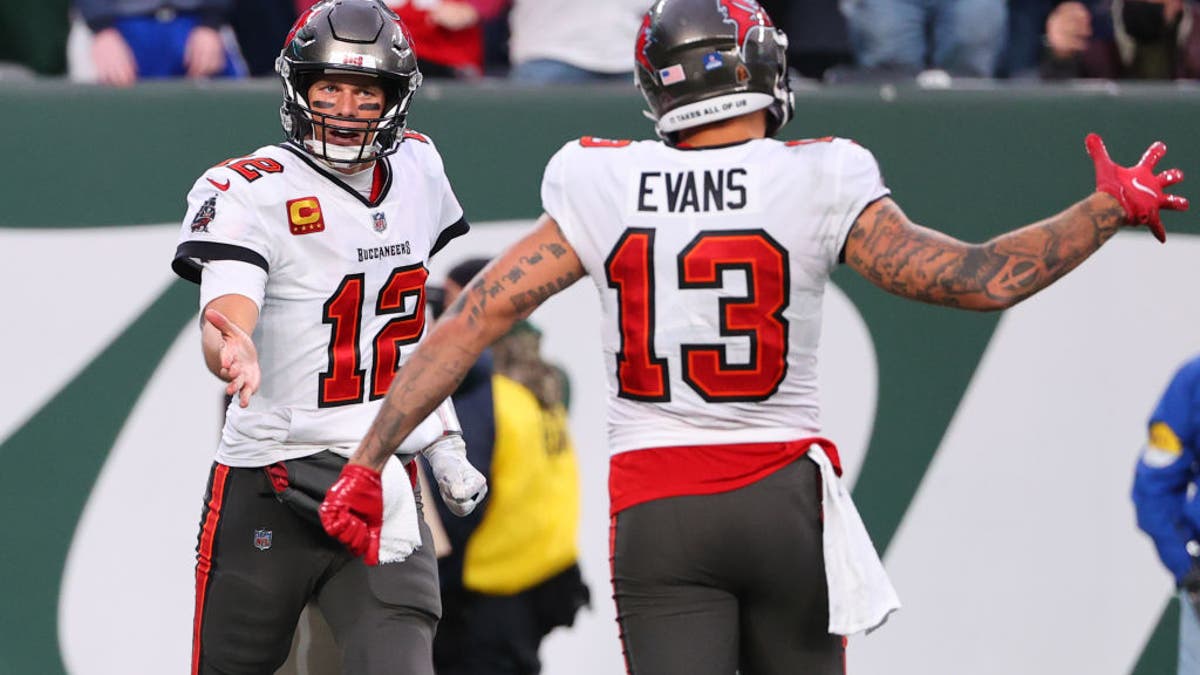 Tom Brady and Mike Evans connected for 32 touchdowns in their three seasons together in Tampa, and their bond extended beyond the field. (Photo by Rich Graessle/Icon Sportswire via Getty Images)