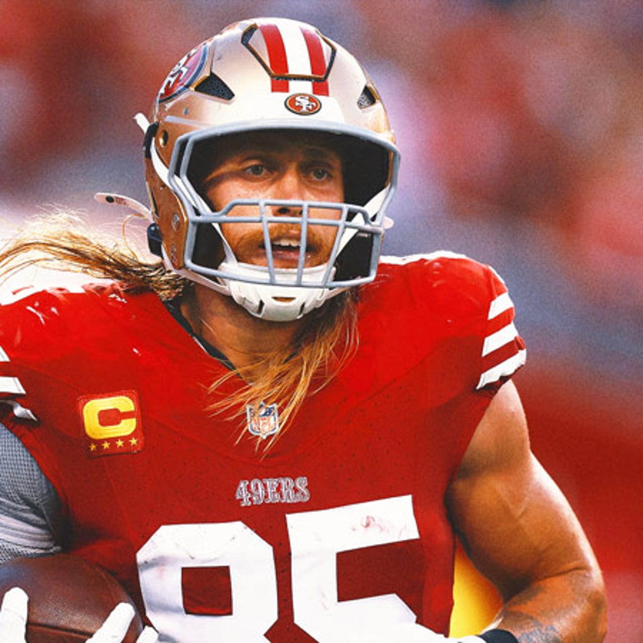 49ers TE, ex-Iowa star George Kittle wears Brock Purdy's Iowa State helmet after losing bet | FOX Sports