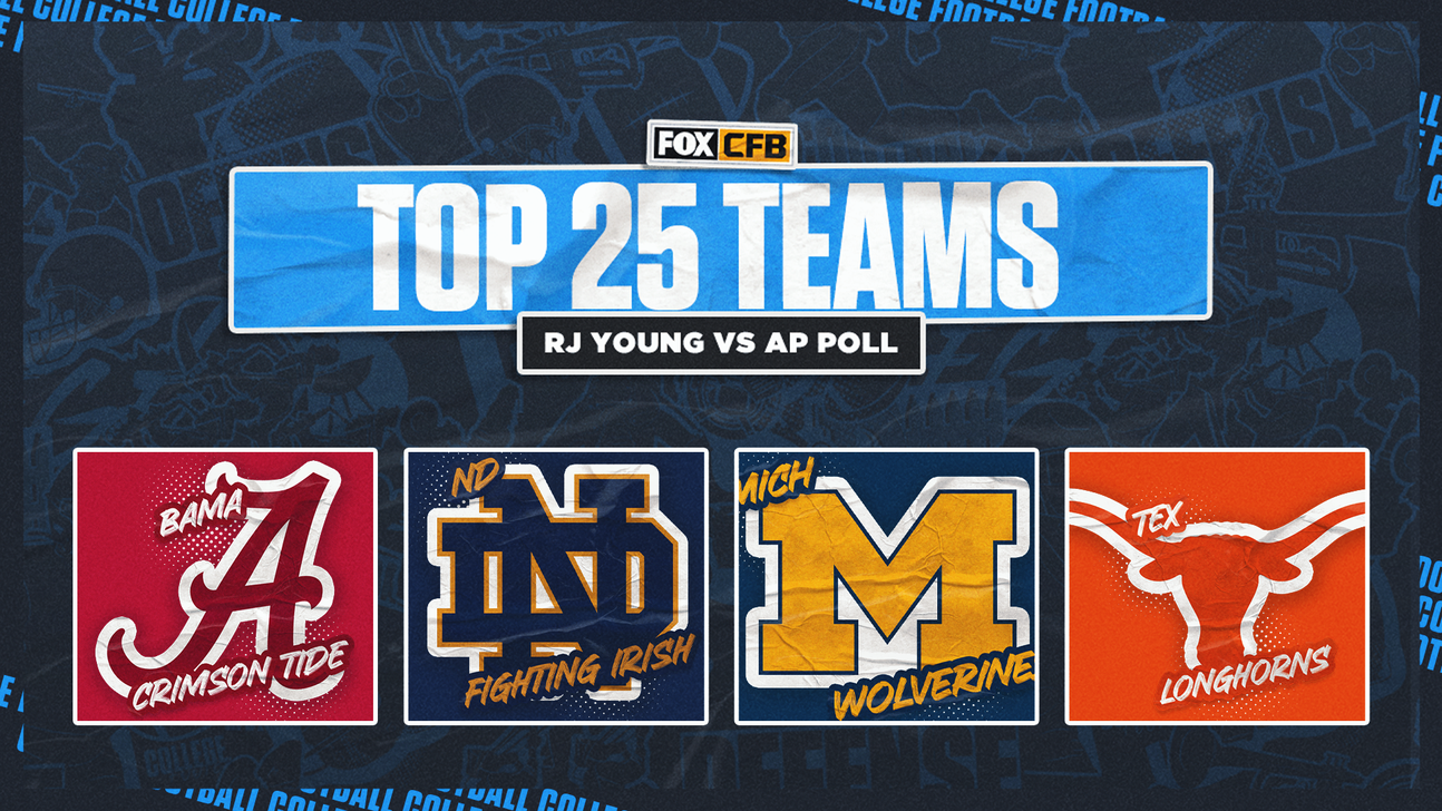 RJ Young's Top 25 rankings vs. AP Top 25 Poll Alabama, Notre Dame too