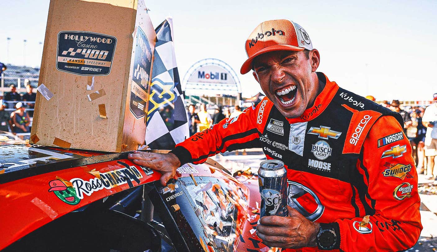 NASCAR News: Ross Chastain wins in on-track drama between Kyle Busch and Denny Hamlin