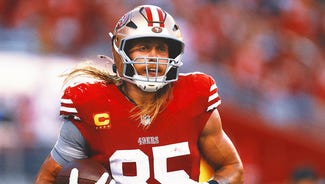 Next Story Image: 49ers TE, ex-Iowa star George Kittle wears Brock Purdy's Iowa State helmet after losing bet