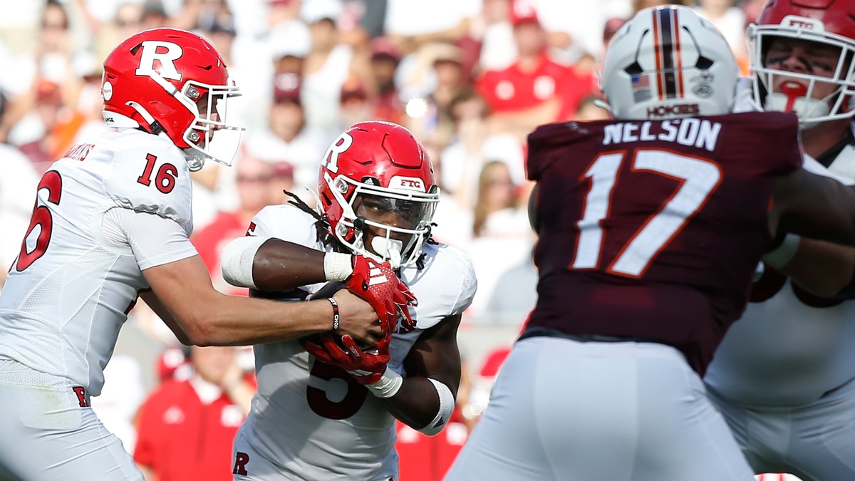 Rutgers RB Kyle Monangai ranks fifth nationally in rushing with 589 yards and six touchdowns. (Photo by Lee Coleman/Icon Sportswire via Getty Images)