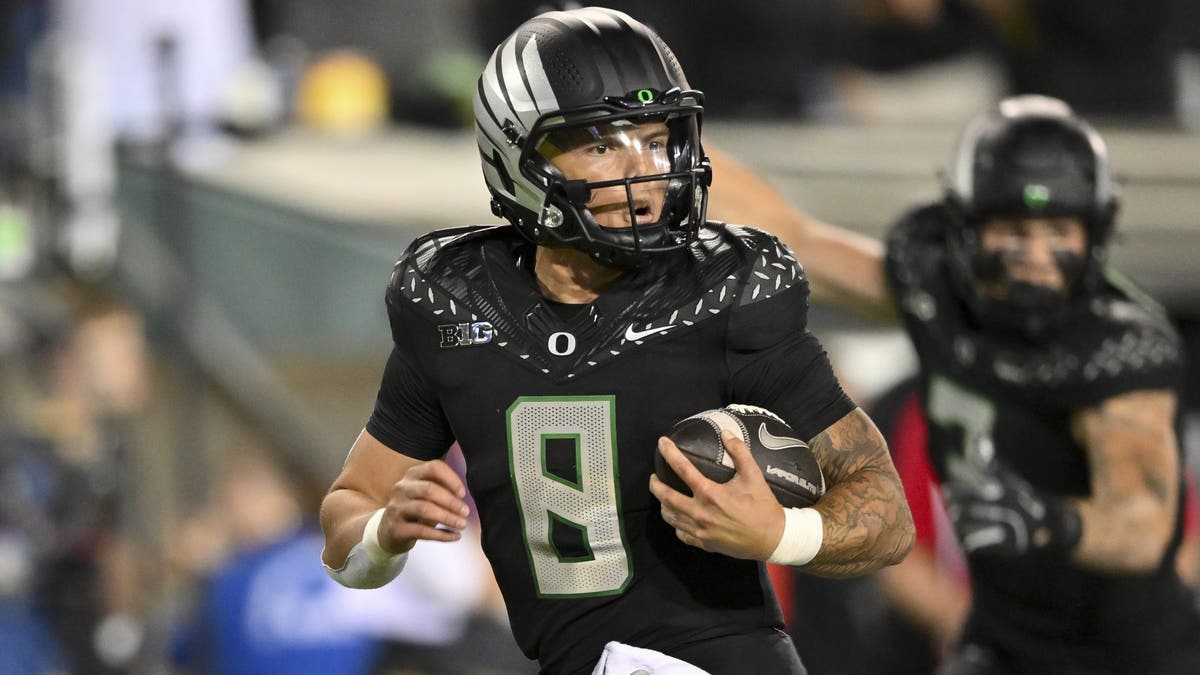 Oregon QB Dillon Gabriel threw for 341 yards and scored three total touchdowns against Ohio State.