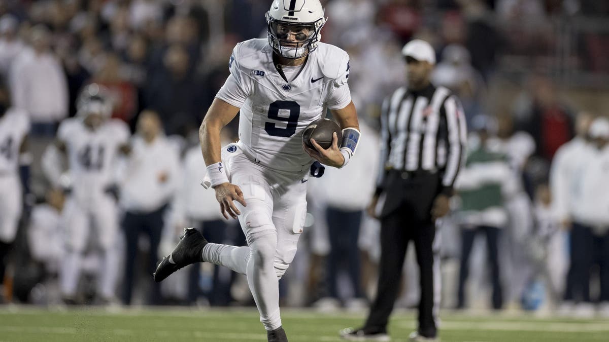 Backup Penn State QB Beau Pribula threw for 98 yards and a touchdown while rushing for 28 yards in place of an injured Drew Allar against Wisconsin. (Photo by Dan Sanger/Icon Sportswire via Getty Images)