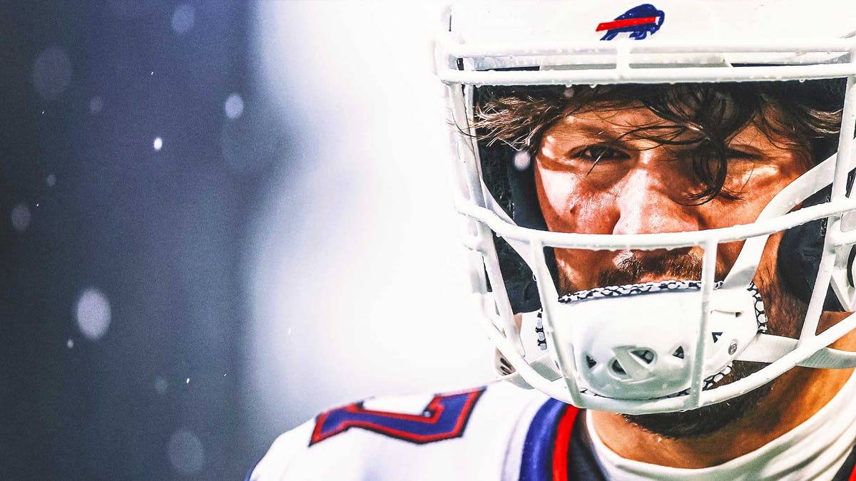 Rain and wind (and hair in his eyes) couldn't slow down Josh Allen against the Seahawks. (Photo by Steph Chambers/Getty Images)