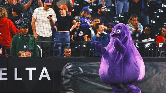 Grimace decals placed on NYC trains ahead of Mets' first home playoff game
