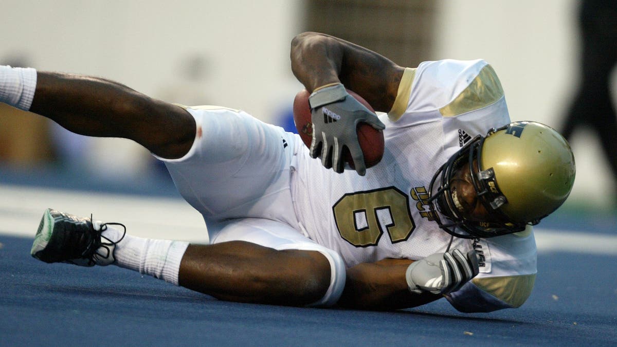 UCF wide receiver Brandon Marshall had 11 receiving touchdowns in 2005 to help his program's turnaround. (Photo by Bob Levey/WireImage)