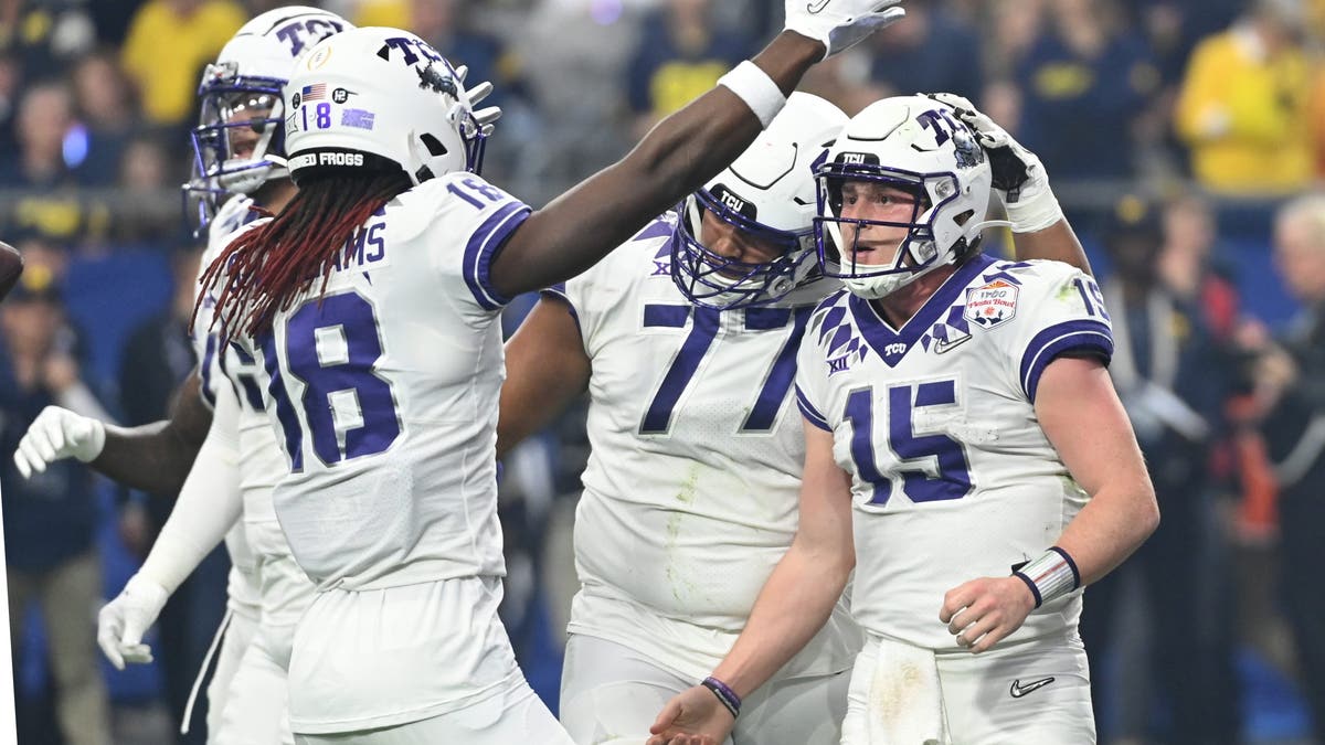 Max Duggan (No. 15) started the 2022 season as TCU's backup quarterback before leading the Horned Frogs to the national championship game. (Photo by Norm Hall/Getty Images)