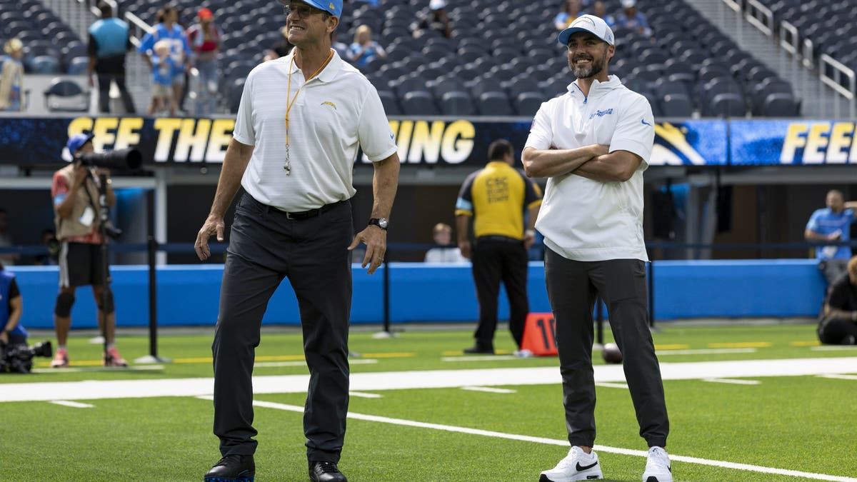 Jesse Minter (right) has the Chargers' defense playing at an extremely high level. (Photo by Brooke Sutton/Getty Images)