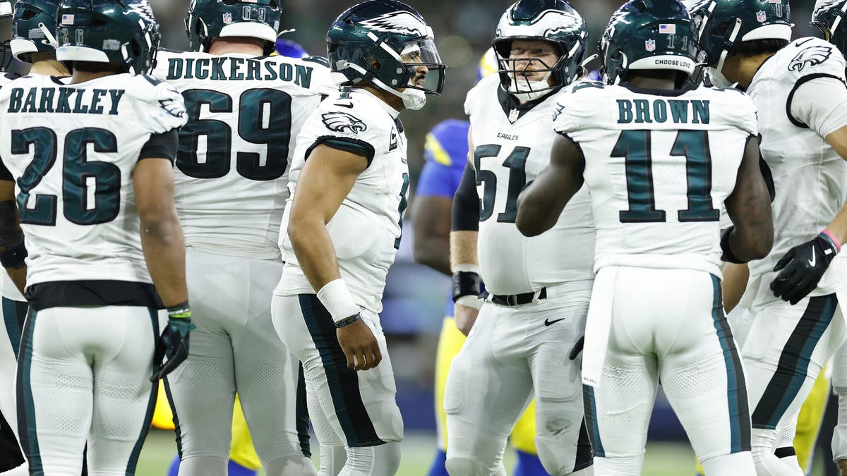 Jalen Hurts and the Eagles are flying high and look like true Super Bowl contenders. (Photo by Ronald Martinez/Getty Images)