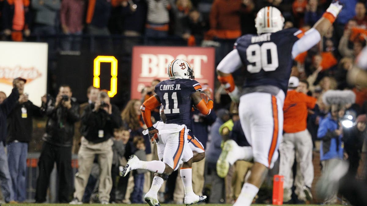Chris Davis' touchdown return in Auburn's win over Alabama is widely viewed as one of the greatest plays in college football history. (Photo by Kevin C. Cox/Getty Images)