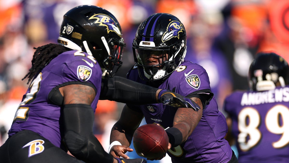 The combination of Derrick Henry and Lamar Jackson in Baltimore's backfield is everything Ravens fans had hoped for when Henry arrived in the offseason. (Photo by Scott Taetsch/Getty Images)