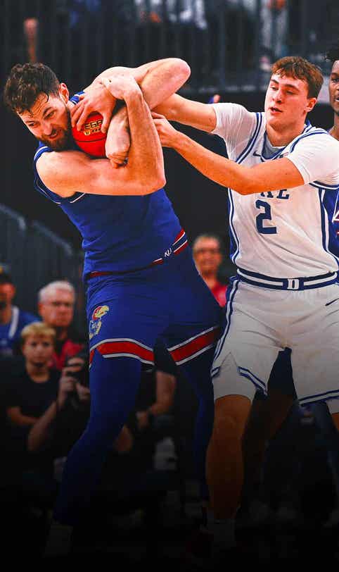 Kansas center Hunter Dickinson ejected for kicking Duke's Maliq Brown in the head
