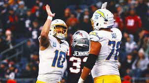 NEXT Trending Image: Chargers clinch playoff spot in Jim Harbaugh's 1st season with 40-7 rout of Patriots
