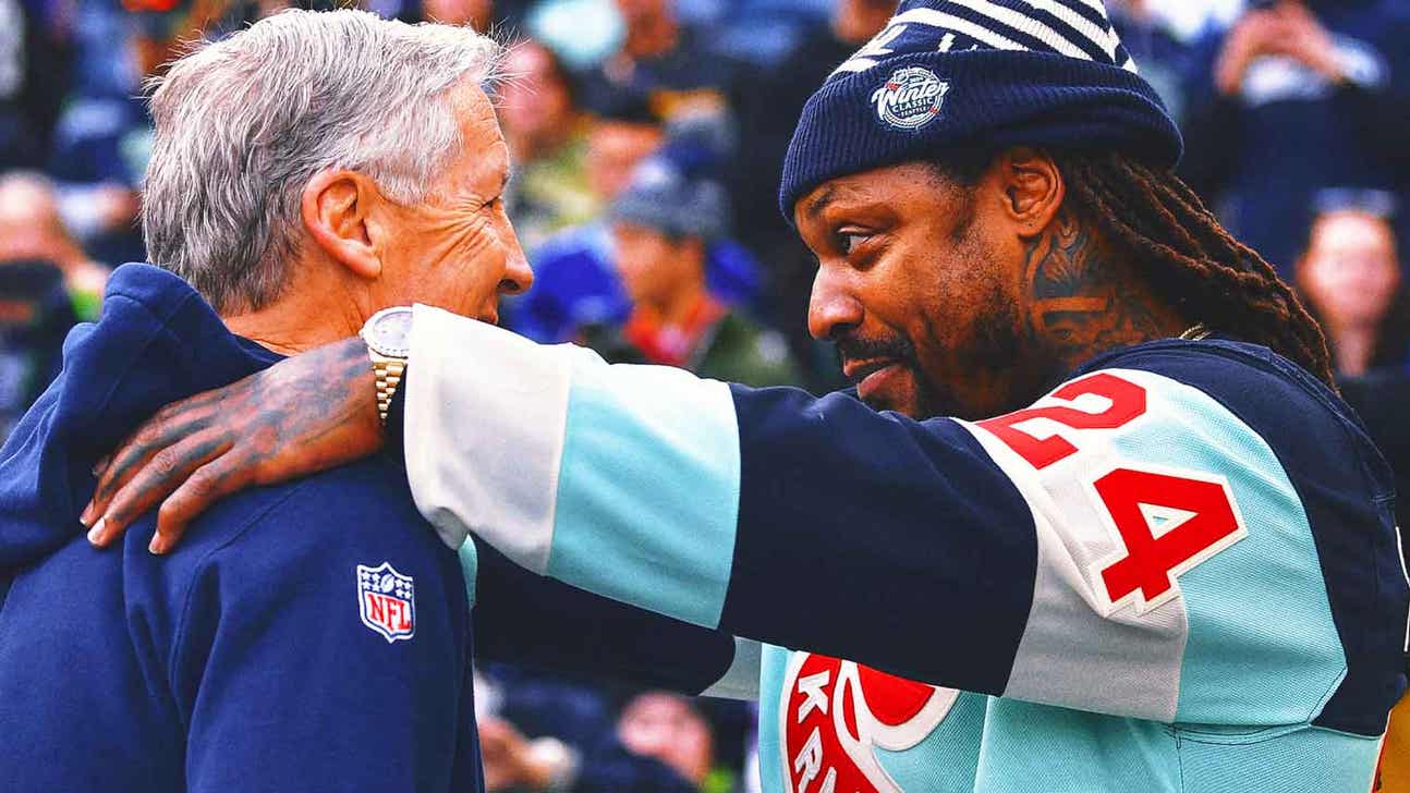 Marshawn Lynch reunites with Pete Carroll, meets Ashton Jeanty at Raiders mini camp