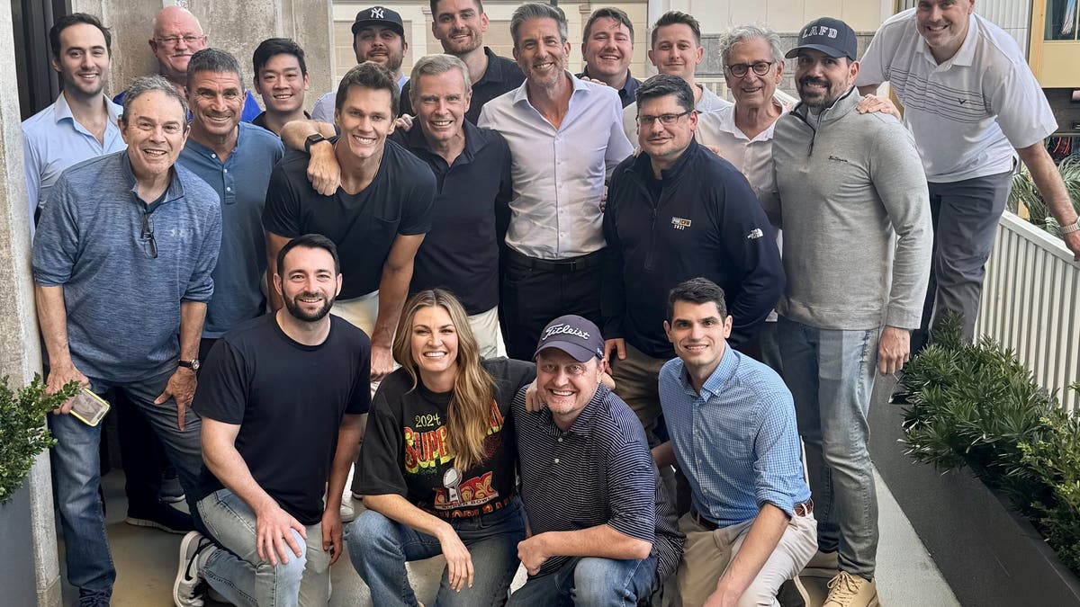 The FOX crew takes a break from their busy schedule for a photo in the lead-in to Super Bowl LIX.