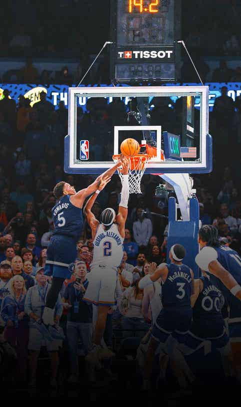 Anthony Edwards' 'Superman' block caps off Timberwolves' 25-point rally vs. Thunder
